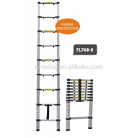 Finger-protection Straight portable Telescopic Ladder aluminium ladder with nice price TL708-9