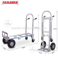 GZT200A Multipurpose Hand Cart Four Wheels 200kg Aluminum Foldable Hand Trolley