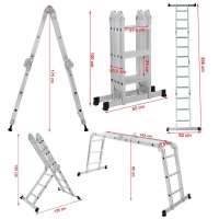 ML-103A GS 4*3 Steps Multi-Purpose Aluminium ladder TUV/GS Certificate